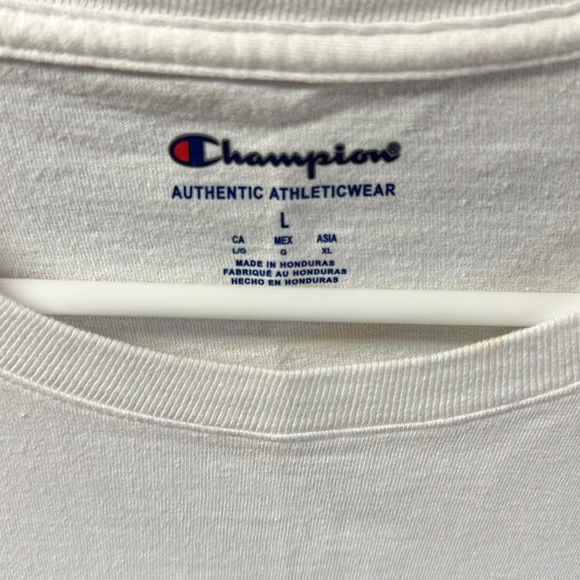 2 for $5 NWOT Champion White Tee with Design - Picture 2 of 3